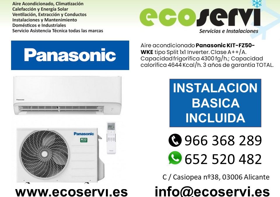 Aire Acondicionado Alicante Split Panasonic KIT-BZ50-WKE R32