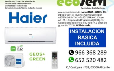 Aire Acondicionado Alicante Haier GEOS+ GREEN 35
