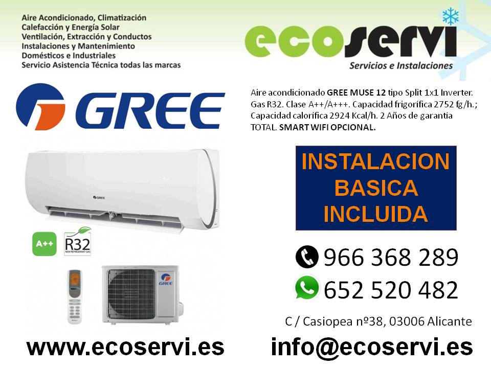 Gree archivos - Acondicionado, electricidad, instalaciones y mantenimientos domésticos e industriales Alicante | Calefacción, energía solar y aerotermia. Servicio asistencia técnica todas las marcas.