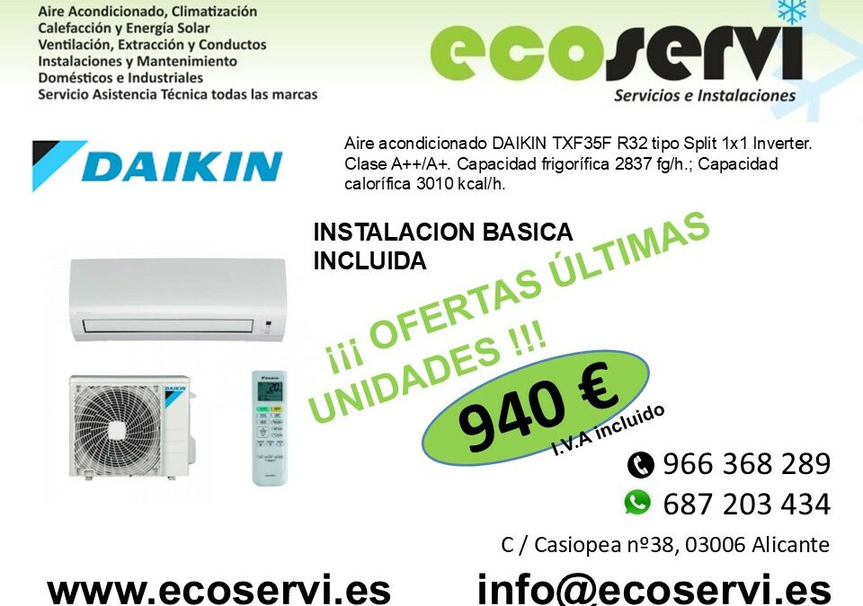 Aire Acondicionado Alicante Split DAIKIN TXF35D