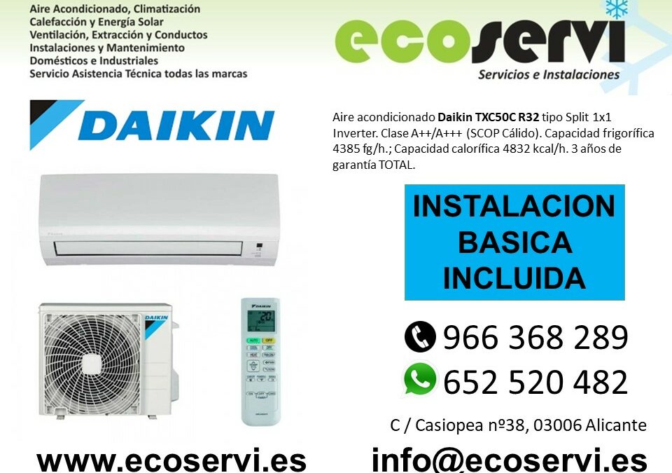 Aire Acondicionado Alicante Split DAIKIN TXC50C