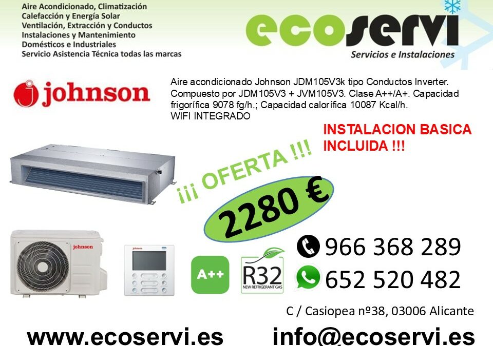 Aire Acondicionado Alicante Conductos johnson JDM105V3