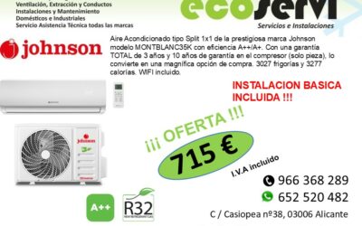 Aire Acondicionado Alicante Split JOHNSON MONTBLANC35K