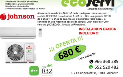 Aire Acondicionado Alicante Split JOHNSON TEIDE35K