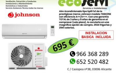 Aire Acondicionado Alicante Split JOHNSON TEIDE35K